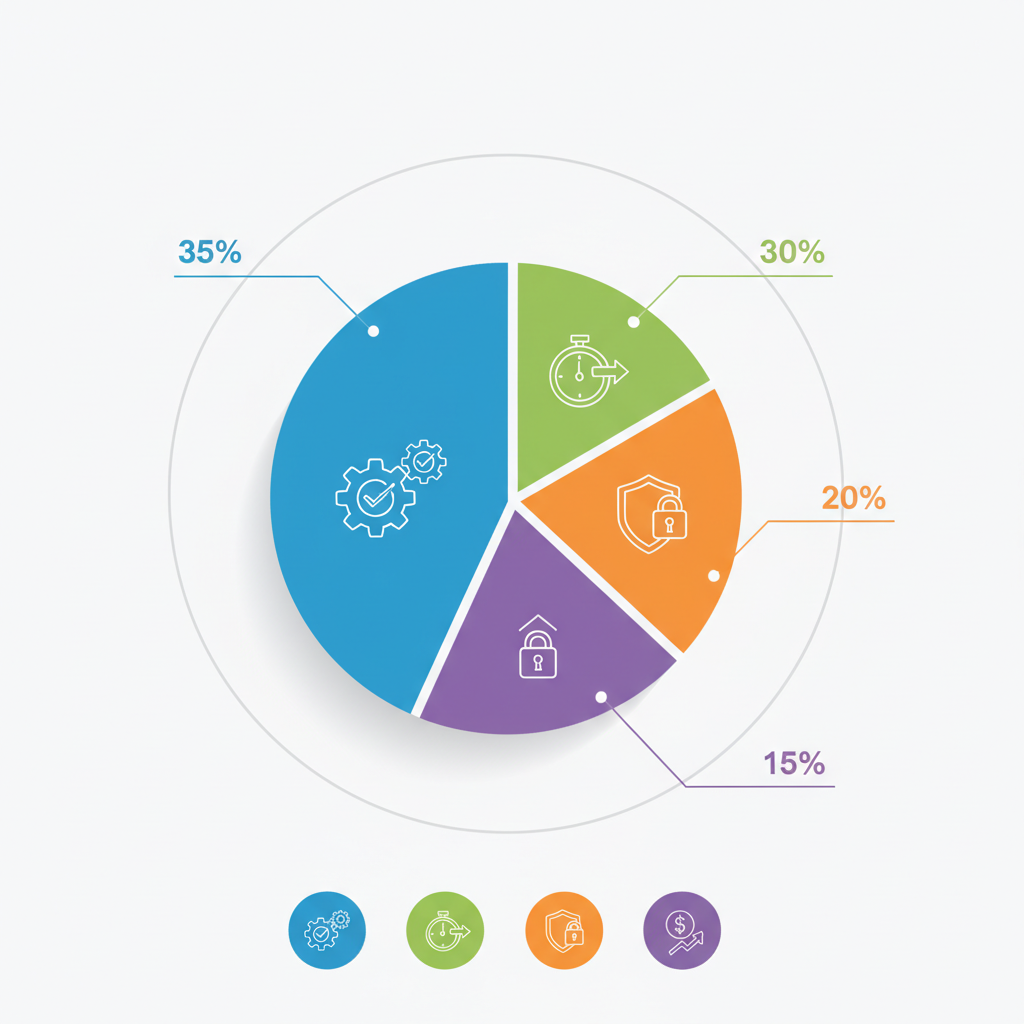 A pie chart showing the breakdown of IaC benefits, such as 