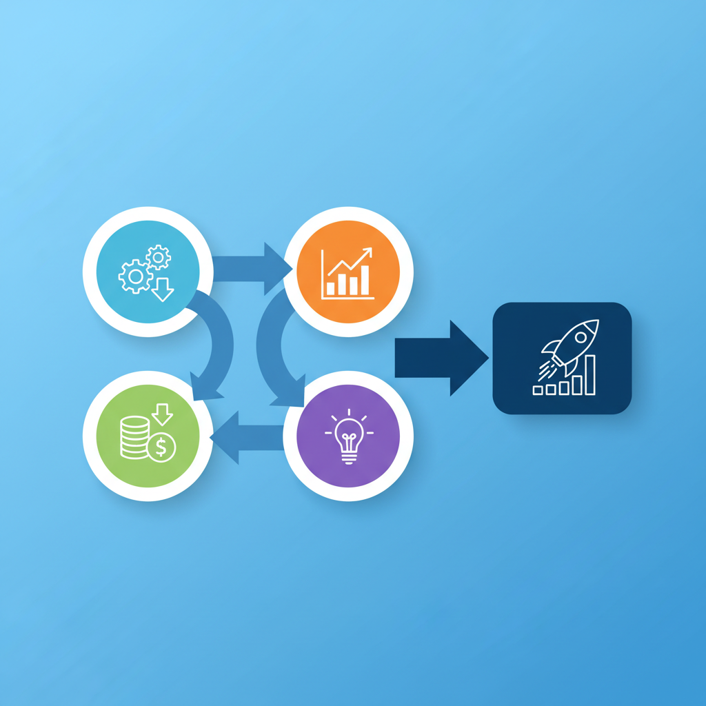 A flowchart illustrating the benefits of managed cloud services, showing arrows pointing from 