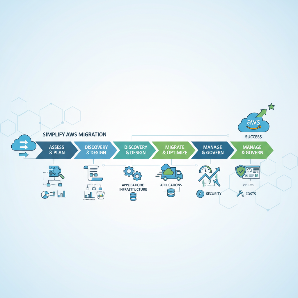 Professional visual illustration related to simplify aws migration process